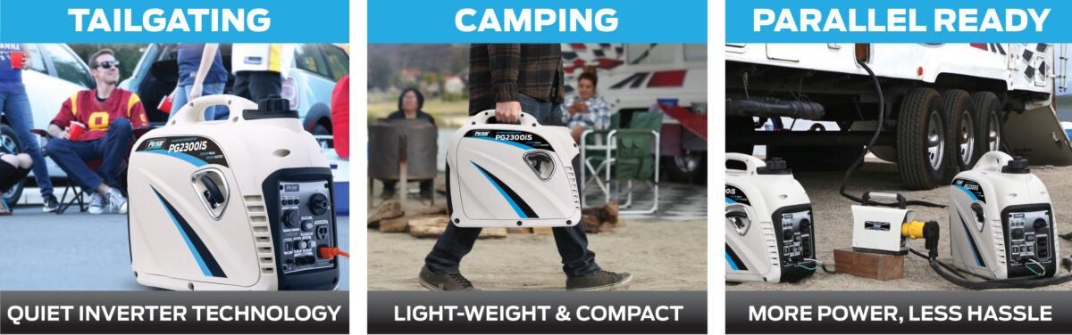 Pulsar 2,300W Portable Gas-Powered Inverter Generator with USB Outlet & Parallel Capability