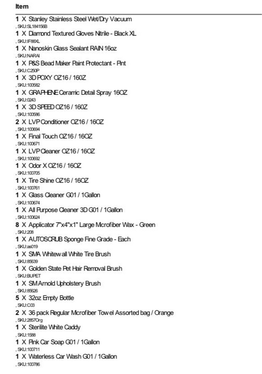 Detailing package 1